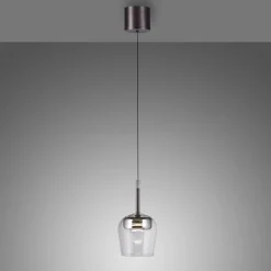 Q-Smart-Home Pendellamper > Paul Neuhaus Hængelampe Q-Kon sølvfarvet Ø 21 cm