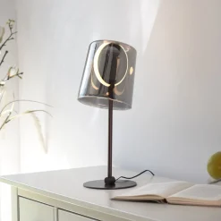 Paul Neuhaus Bordlamper > LED-bordlampe Zula, røggrå, højde 42 cm