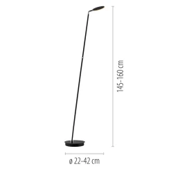 Paul Neuhaus Arbejdsrum/Kontor|Gulvlamper > LED-gulvlampe Akku-Bente, sort, CCT, USB-C