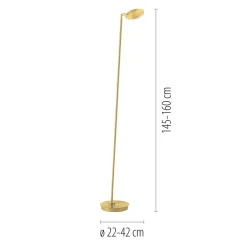 Paul Neuhaus Arbejdsrum/Kontor|Gulvlamper > LED-gulvlampe Akku-Bente, messing, CCT, USB-C