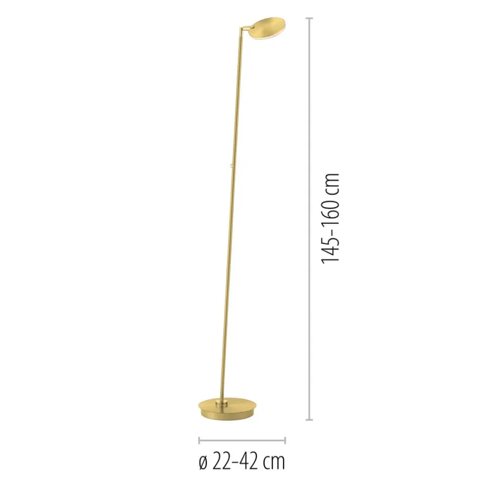 Paul Neuhaus Arbejdsrum/Kontor|Gulvlamper > LED-gulvlampe Akku-Bente, messing, CCT, USB-C
