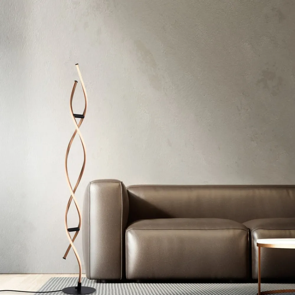 Paul Neuhaus Gulvlamper|Gulvlamper > LED-gulvlampe Polina, guld, metal, dæmpbar