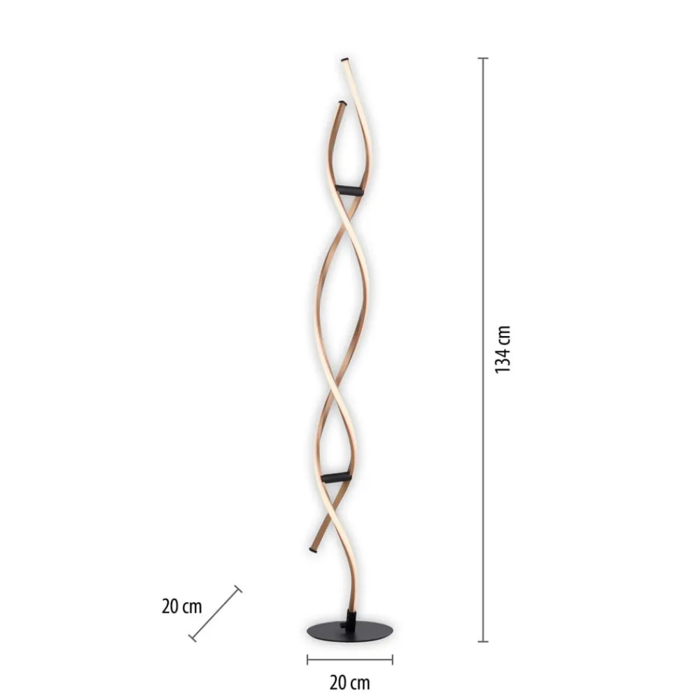 Paul Neuhaus Gulvlamper|Gulvlamper > LED-gulvlampe Polina, guld, metal, dæmpbar