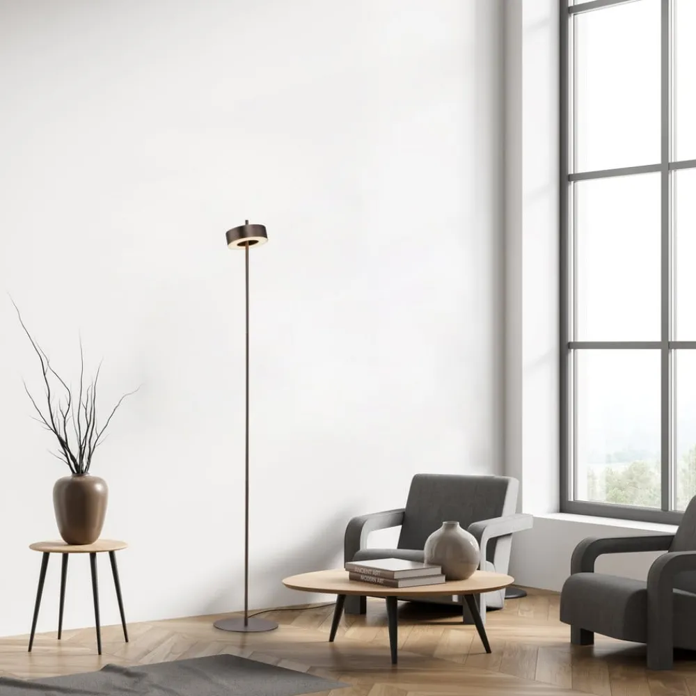 Gulvlamper|Gulvlamper ^ Q-Smart-Home Paul Neuhaus LED-gulvlampe Q-Rotate mørkebrun 140 cm
