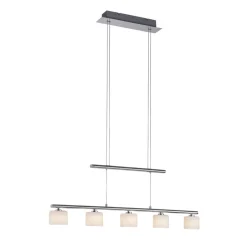 Pendellamper ^ Paul Neuhaus LED-hængelampe Hydra, stålfarvet, glas, 80 cm