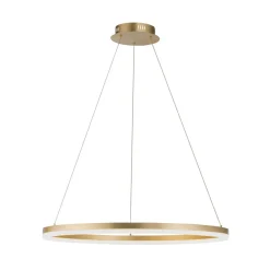 Pendellamper ^ Paul Neuhaus LED-hængelampe Titus, Ø 80 cm, messing, dæmpbar