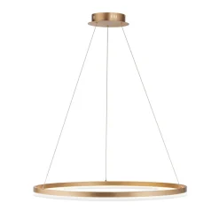 Pendellamper ^ Paul Neuhaus LED-hængelampe Titus, Ø 80 cm, messing, dæmpbar