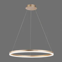 Pendellamper ^ Paul Neuhaus LED-hængelampe Titus, Ø 80 cm, messing, dæmpbar