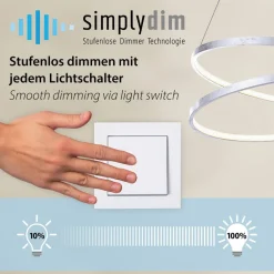 Pendellamper ^ Paul Neuhaus LED-hængelampe Titus, Ø 80 cm, messing, dæmpbar