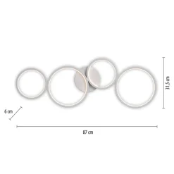 Paul Neuhaus Loftlamper|Loftlamper > LED-loftlampe Kiringe, hvid, metal, dæmpbar