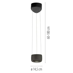 Paul Neuhaus Arbejdsrum/Kontor|Pendellamper > LED-pendellampe Q-Stretto, sort, Ø 14,5 cm