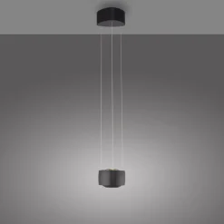 Paul Neuhaus Arbejdsrum/Kontor|Pendellamper > LED-pendellampe Q-Stretto, sort, Ø 14,5 cm