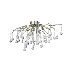 Paul Neuhaus Loftlamper|Loftlamper > loftlampe Icicle, glaspendel, 4 lyskilder, sølv