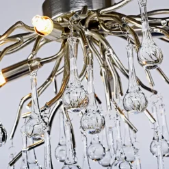 Paul Neuhaus Loftlamper|Loftlamper > loftlampe Icicle, glaspendel, 4 lyskilder, sølv