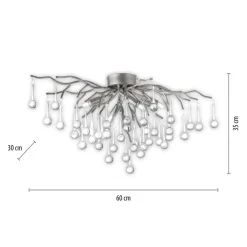 Paul Neuhaus Loftlamper|Loftlamper > loftlampe Icicle, glaspendel, 4 lyskilder, sølv