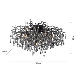 Paul Neuhaus Loftlamper > loftslampe Icicle, 14 lys, sort