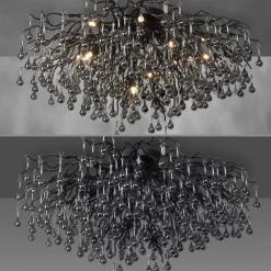 Paul Neuhaus Loftlamper > loftslampe Icicle, 14 lys, sort