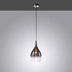 Paul Neuhaus Pendellamper > Pilua hængelampe, røggrå, glas, Ø 20 cm, E27