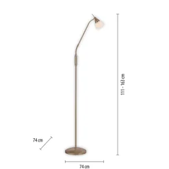 Gulvlamper|Gulvlamper ^ Paul Neuhaus Pino gulvlampe, antik messing, 163 cm, dæmpbar