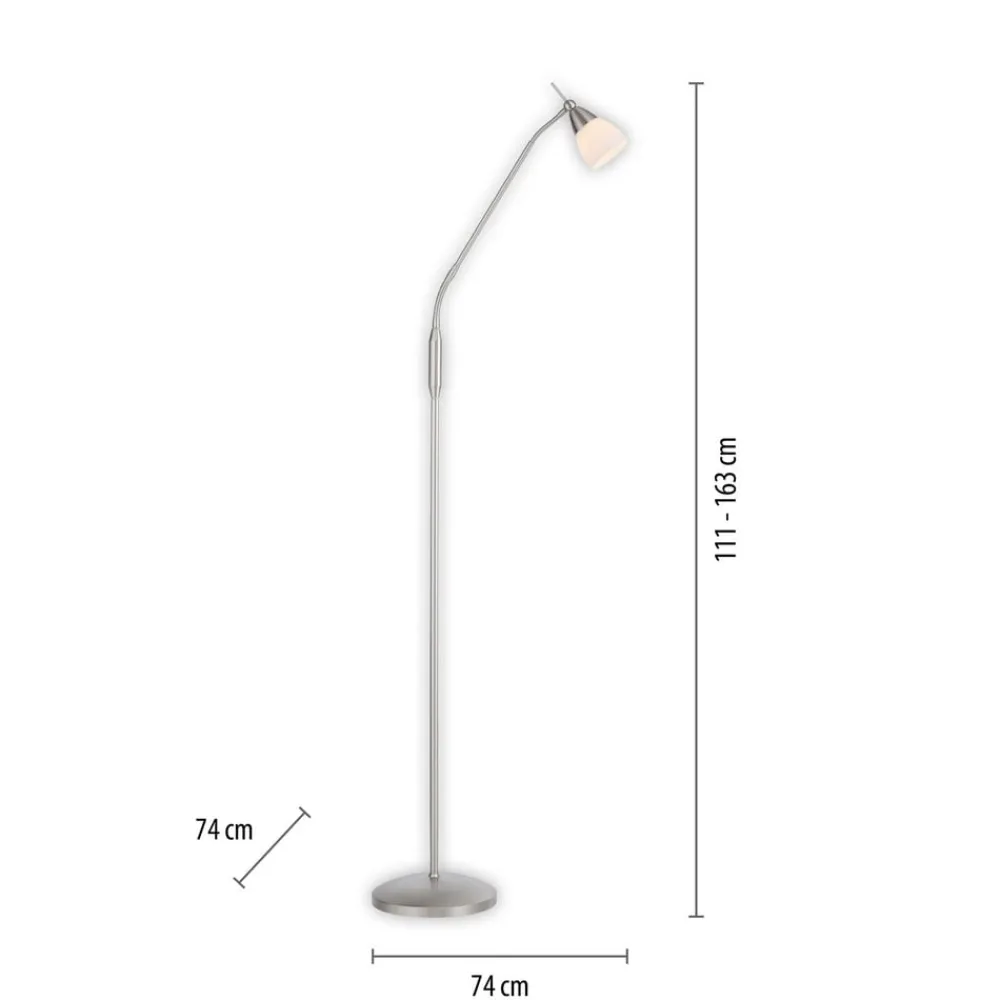 Paul Neuhaus Gulvlamper|Gulvlamper > Pino gulvlampe, sølv, 163 cm, dæmpbar, G9