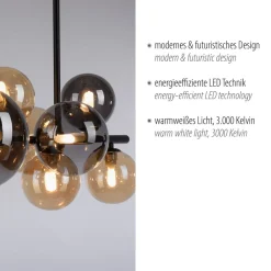Loftlamper ^ Paul Neuhaus Popsicle loftlampe, glas, 85 cm lang, G9