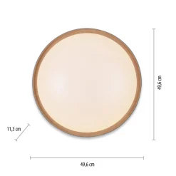 Loftlamper|Loftlamper ^ Q-Smart-Home Paul Neuhaus Q-EMILIA LED-loftslampe, grå/træ