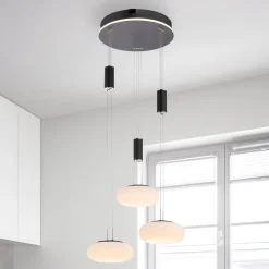 Pendellamper ^ Q-Smart-Home Paul Neuhaus Q-ETIENNE hængelampe rondel, sort