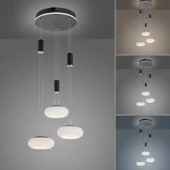 Pendellamper ^ Q-Smart-Home Paul Neuhaus Q-ETIENNE hængelampe rondel, sort