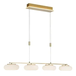 Q-Smart-Home Pendellamper > Paul Neuhaus Q-ETIENNE LED-hængelampe 4 lk messing