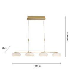 Q-Smart-Home Pendellamper > Paul Neuhaus Q-ETIENNE LED-hængelampe 4 lk messing