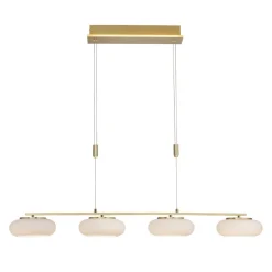 Q-Smart-Home Pendellamper > Paul Neuhaus Q-ETIENNE LED-hængelampe 4 lk messing