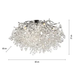 Paul Neuhaus Gang|Loftlamper > Ricicle loftslampe, krystalpendel, Ø 60 cm