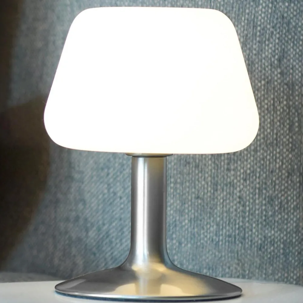 Paul Neuhaus Bordlamper > Till bordlampe, stålfarvet, glas, dæmpbar