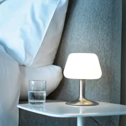 Paul Neuhaus Bordlamper > Till bordlampe, stålfarvet, glas, dæmpbar
