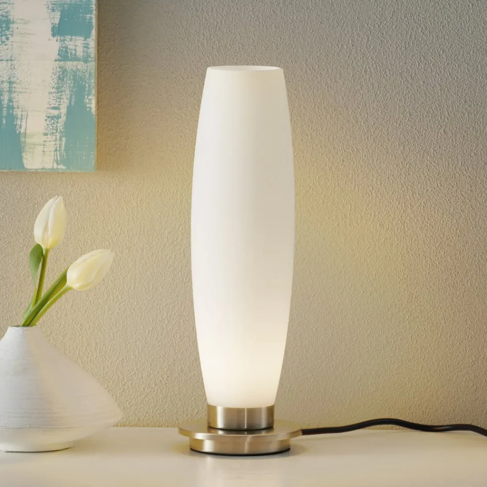 Paul Neuhaus Gang|Bordlamper > Tyra bordlampe, glas, Ø 10 cm, dæmpbar, G9