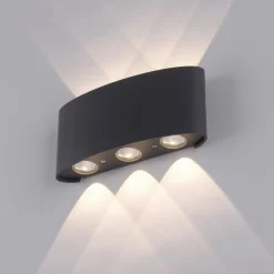 Terrassebelysning|Væglamper ^ Paul Neuhaus udendørs LED-væglampe Carlo, 17 cm, sort