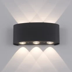 Terrassebelysning|Væglamper ^ Paul Neuhaus udendørs LED-væglampe Carlo, 17 cm, sort