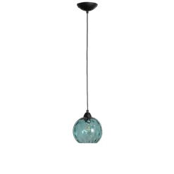 Opviq Pendellamper > Pendellampe Benek, blå, glas, Ø 20 cm, E27
