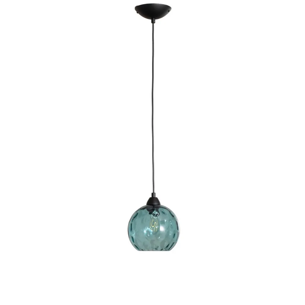 Opviq Pendellamper > Pendellampe Benek, blå, glas, Ø 20 cm, E27