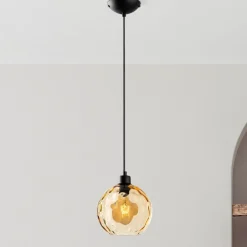Opviq Pendellamper|Pendellamper > Pendellampe Benek, gul, glas, Ø 20 cm, E27