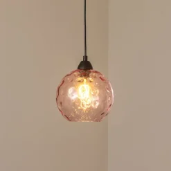 Opviq Pendellamper > Pendellampe Benek, pink, glas, Ø 20 cm, E27