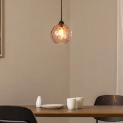 Opviq Pendellamper > Pendellampe Benek, pink, glas, Ø 20 cm, E27
