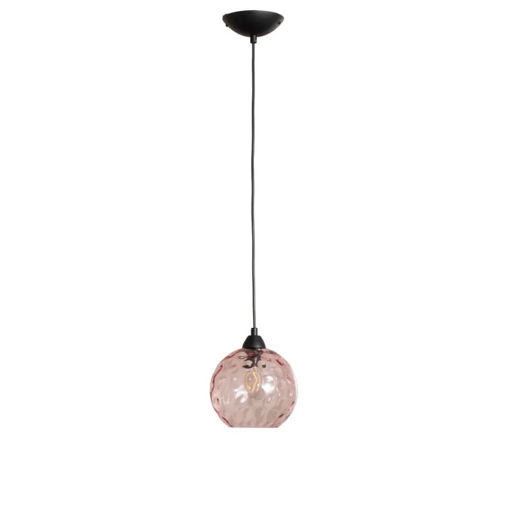 Opviq Pendellamper > Pendellampe Benek, pink, glas, Ø 20 cm, E27