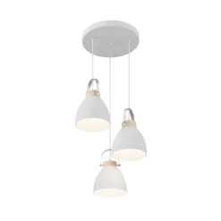 Lamkur Pendellamper > Pendellampe Bergen, 3 lyskilder, rund, hvid