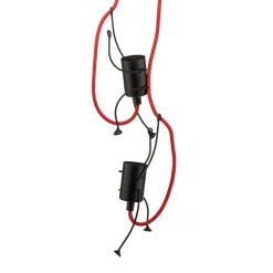EMIBIG LIGHTING Pendellamper > Pendellampe Bobi 2 i sort, kabel rød, 2 lyskilder.