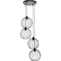 HELAM Pendellamper|Pendellamper > Pendellampe Cumera i sort, 4 lyskilder, rund
