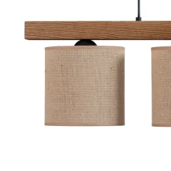 Pendellamper|Pendellamper ^ Duolla Pendellampe Forest, træ lys/sort, jute natur, 3 lyskilder.