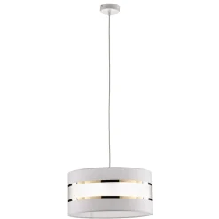 Pendellamper|Pendellamper ^ HELAM Pendellampe Helen tekstilskærm hvid-guld Ø 40 cm