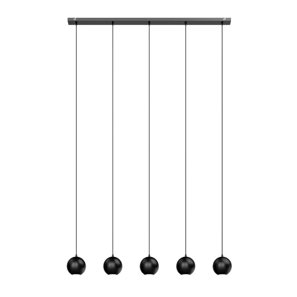Pendellamper|Pendellamper ^ HELAM Pendellampe Midnight helt i sort 5 lyskilder