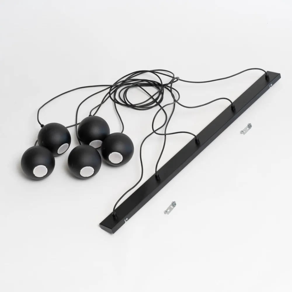 Pendellamper|Pendellamper ^ HELAM Pendellampe Midnight helt i sort 5 lyskilder